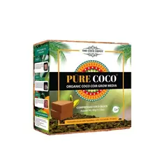 Pure Coco® Organic Coco Coir compressed 11lbs block Individually packaged - The Coco Depot