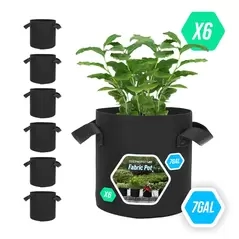7 gallon Fabric Pot / Grow bag with handles (x6 pack) - Innovative Tool and Design