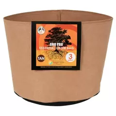 Gro Pro Essential Round Fabric Pot - Tan 3 Gallon (72/Cs)